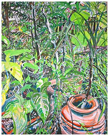 The garden painting won by Kez Viola of Brisbane